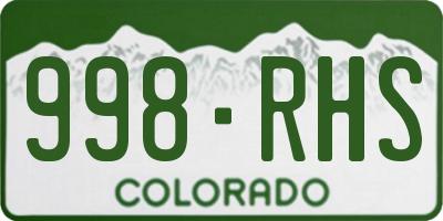 CO license plate 998RHS