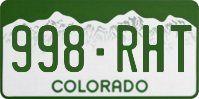 CO license plate 998RHT
