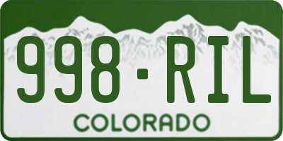 CO license plate 998RIL