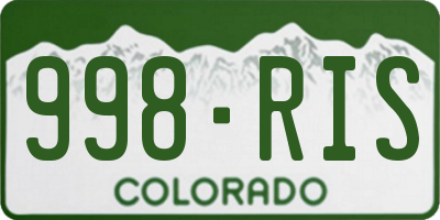 CO license plate 998RIS
