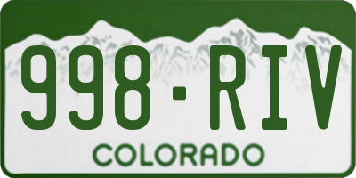 CO license plate 998RIV