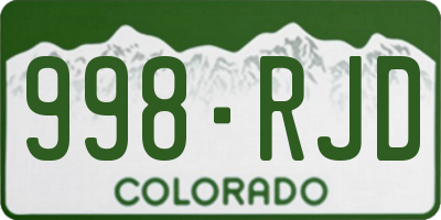 CO license plate 998RJD