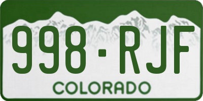 CO license plate 998RJF