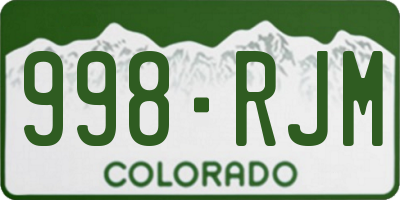 CO license plate 998RJM