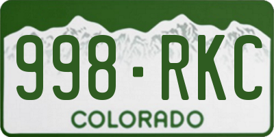 CO license plate 998RKC