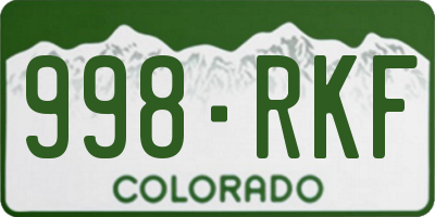 CO license plate 998RKF