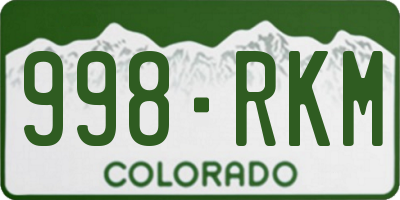CO license plate 998RKM