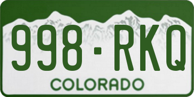 CO license plate 998RKQ