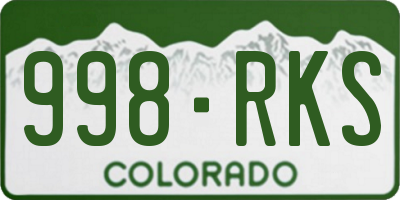 CO license plate 998RKS