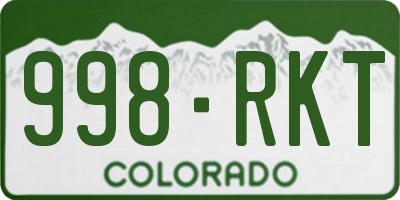 CO license plate 998RKT