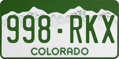 CO license plate 998RKX