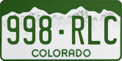 CO license plate 998RLC