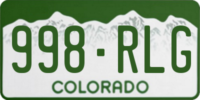 CO license plate 998RLG
