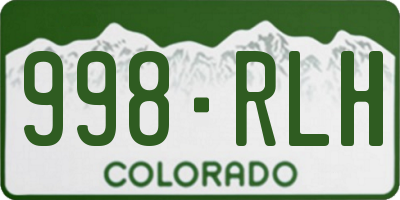 CO license plate 998RLH