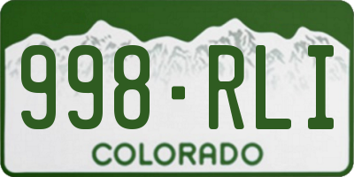 CO license plate 998RLI