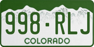 CO license plate 998RLJ