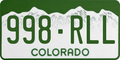 CO license plate 998RLL