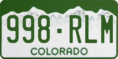 CO license plate 998RLM