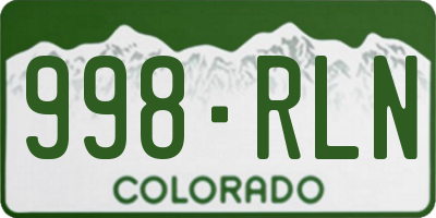 CO license plate 998RLN