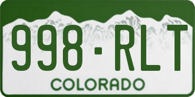 CO license plate 998RLT