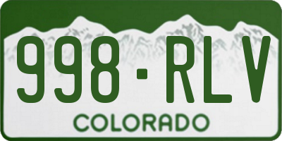 CO license plate 998RLV