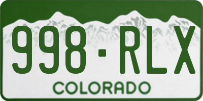 CO license plate 998RLX