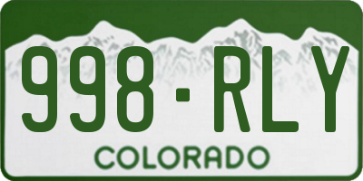 CO license plate 998RLY