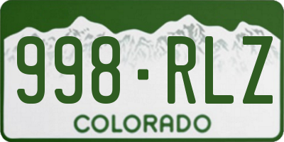 CO license plate 998RLZ