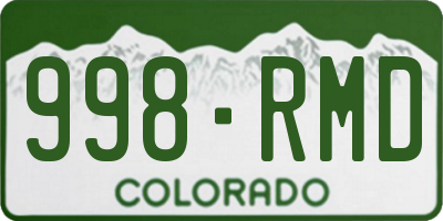 CO license plate 998RMD