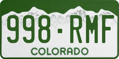 CO license plate 998RMF