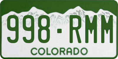 CO license plate 998RMM