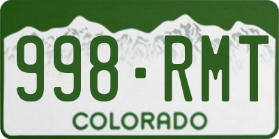 CO license plate 998RMT