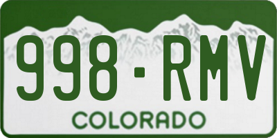 CO license plate 998RMV