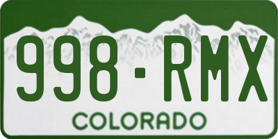 CO license plate 998RMX
