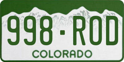 CO license plate 998ROD