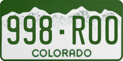 CO license plate 998ROO