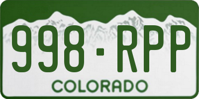 CO license plate 998RPP