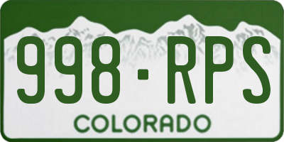 CO license plate 998RPS