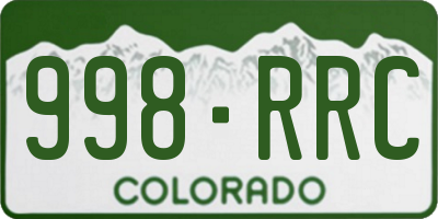 CO license plate 998RRC