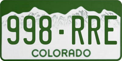 CO license plate 998RRE