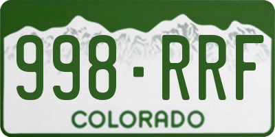 CO license plate 998RRF