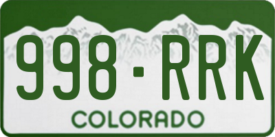 CO license plate 998RRK