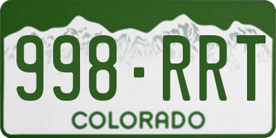 CO license plate 998RRT