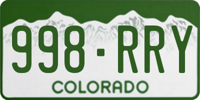 CO license plate 998RRY