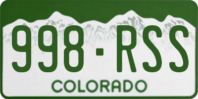 CO license plate 998RSS