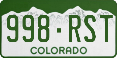 CO license plate 998RST
