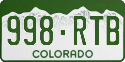 CO license plate 998RTB