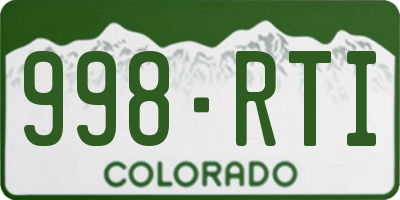 CO license plate 998RTI