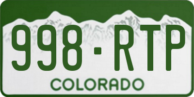 CO license plate 998RTP