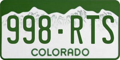 CO license plate 998RTS